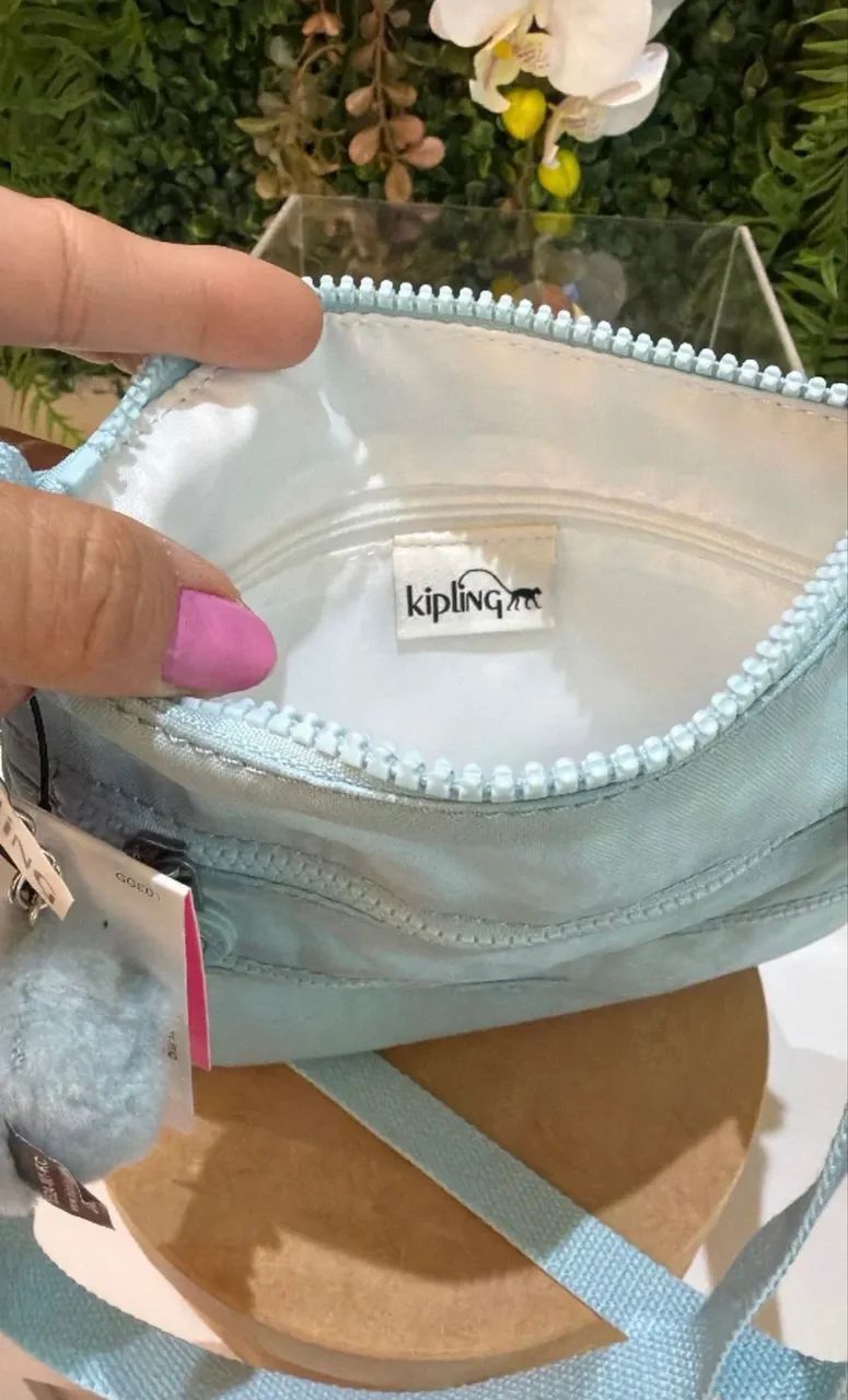 Bolsa keiko kipling original SEM USO azul claro NOVA - Foto 2