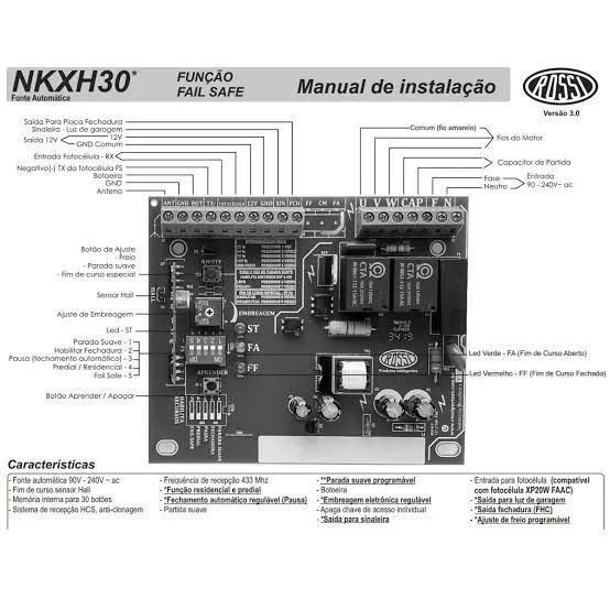 Placa Eletrônica para Portão Automático Rossi WKXH90 - Foto 2