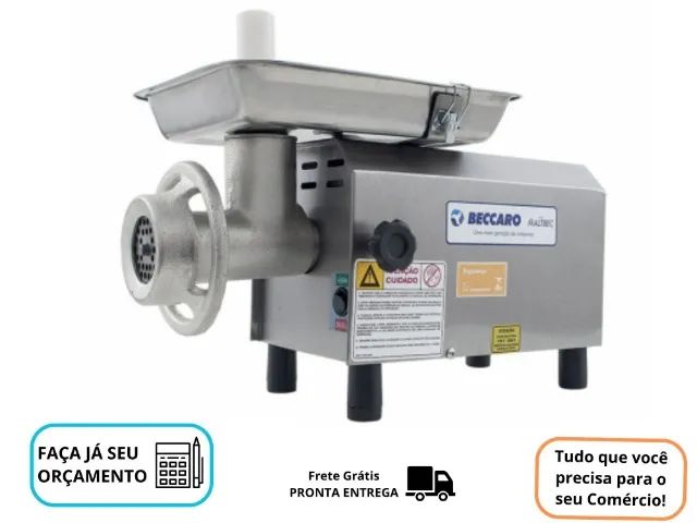 Moedor de Carne Inox Beccaro Boca 8 Bivolt Novo