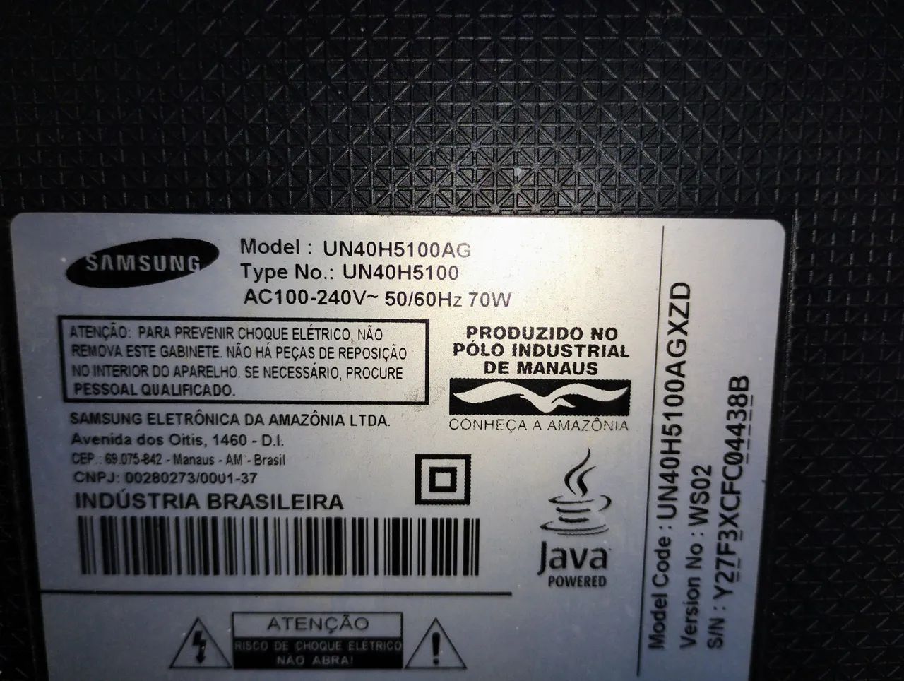 TV LED Samsung 40 polegadas Modelo UN40H5100AG defeito tela trincada  - Foto 3