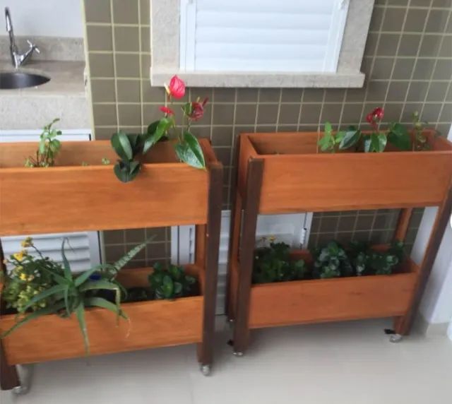 porta vasos em compensado naval e madeira maciça