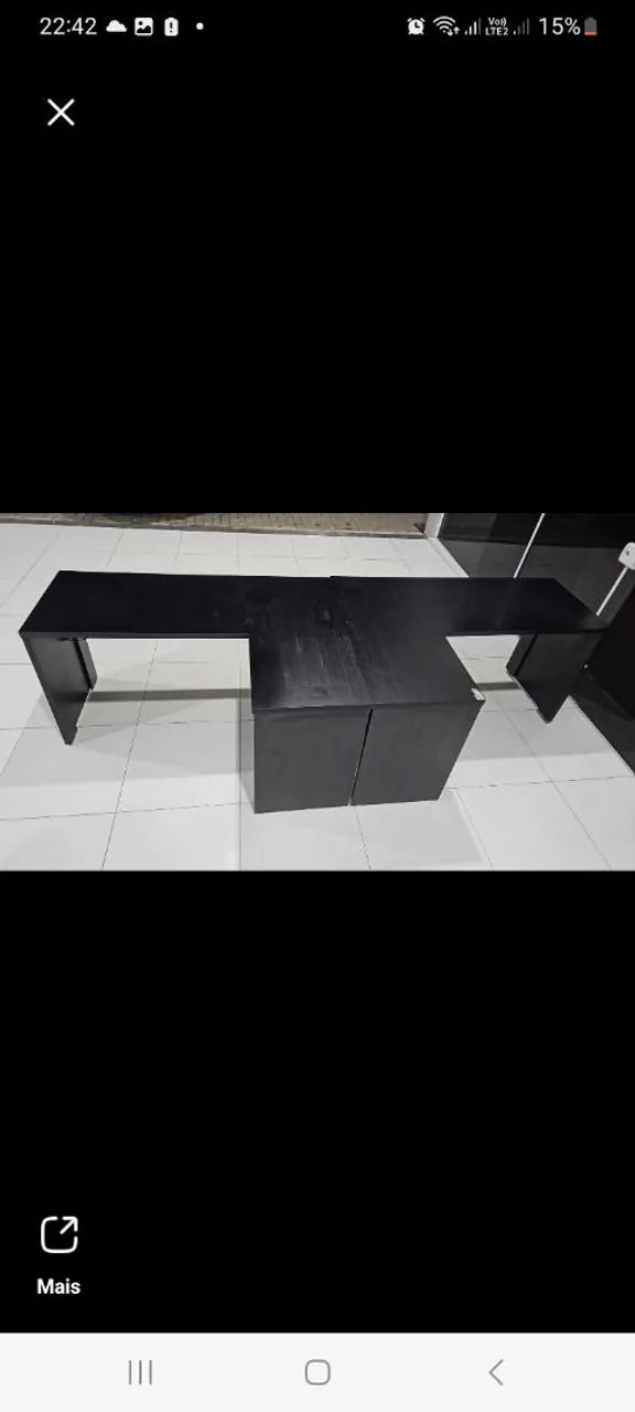 Mesa para escritório MDF  preta cada uma - Foto 3