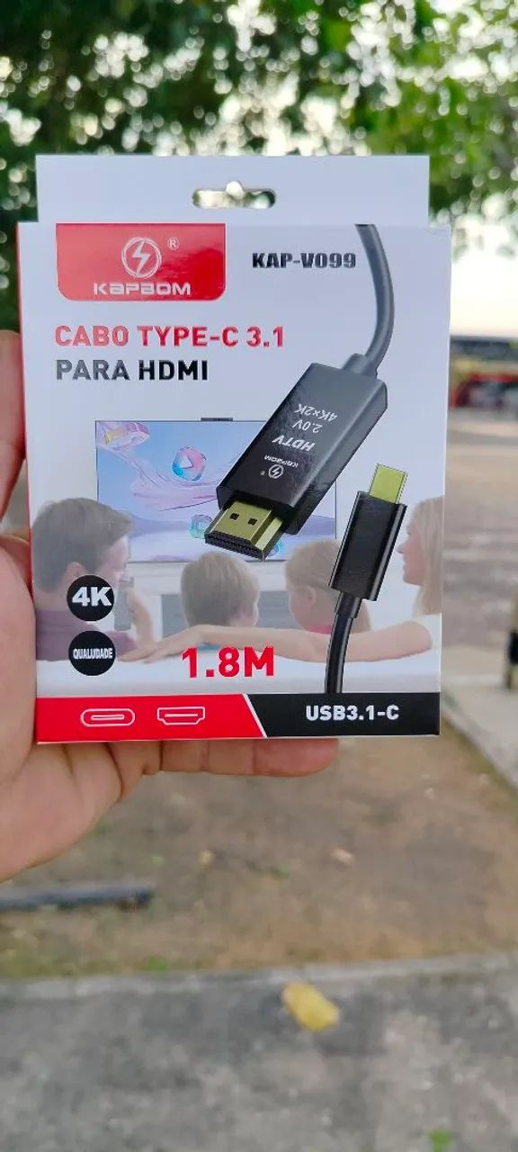 Cabo Conversor HDMI Tipo C Tv Laptop Pc 
