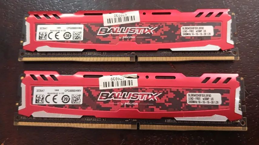 Memória RAM Ballistix Sport Kit 16GB (2x8GB) - Usado