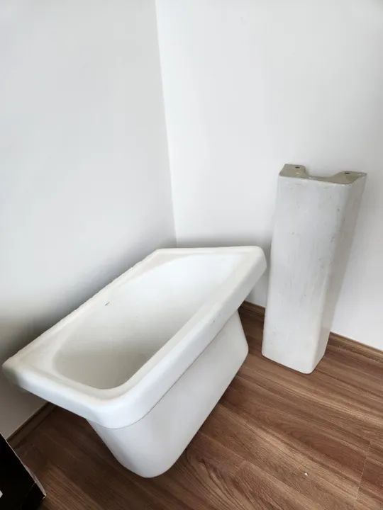 Pia para Cozinha 1,20 Sintético Preto com cuba inox + Tanque Deca cerâmica 22L - Foto 5