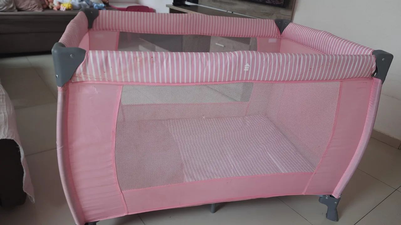 Berço portátil cercadinho menina - Foto 6