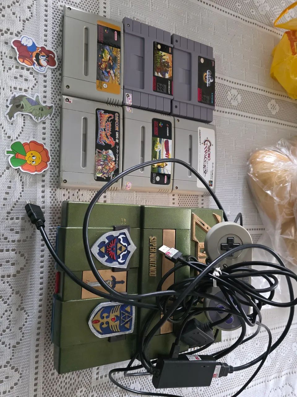 Super Nintendo customizado Zelda com jogos