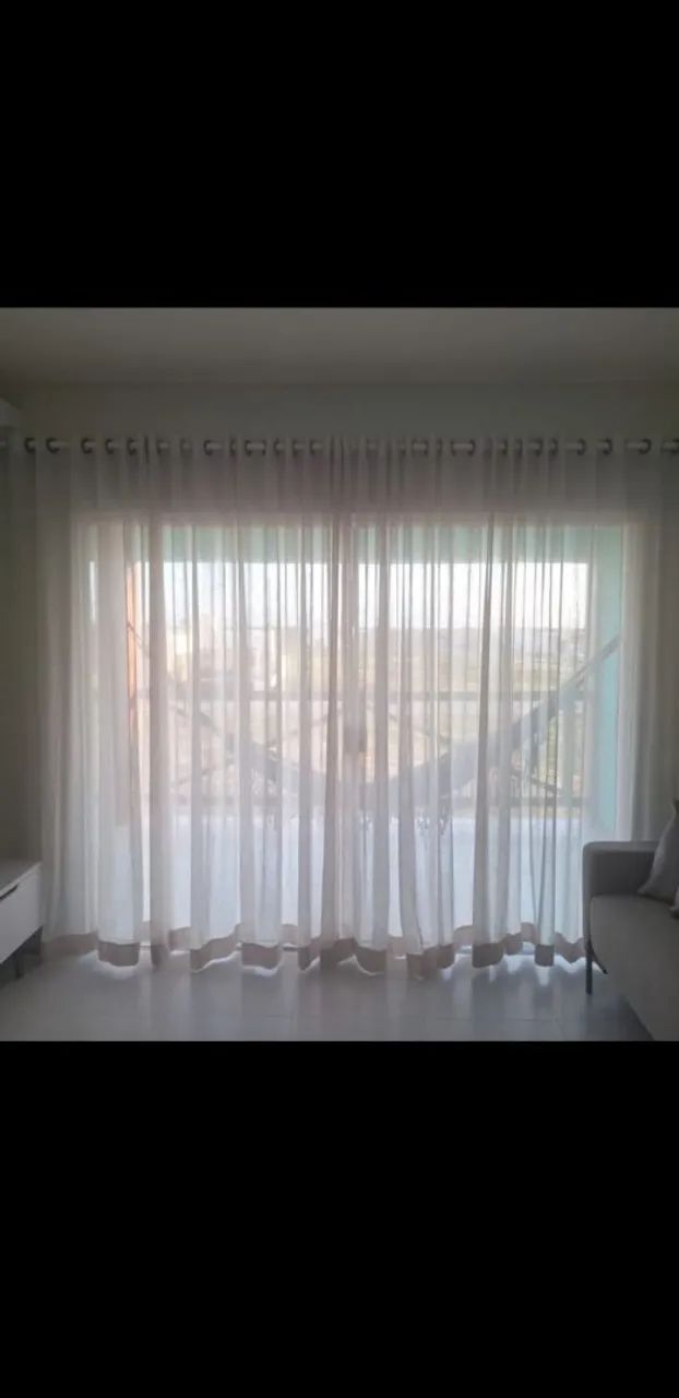 Cortinas de tecido cinza para sala ou quarto - Foto 5