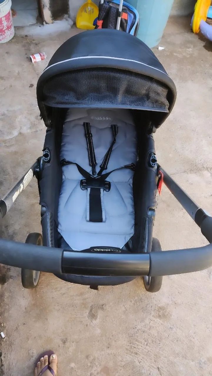 Carrinho de bebê KIDDO com bebê conforto e suporte de carro - Foto 4