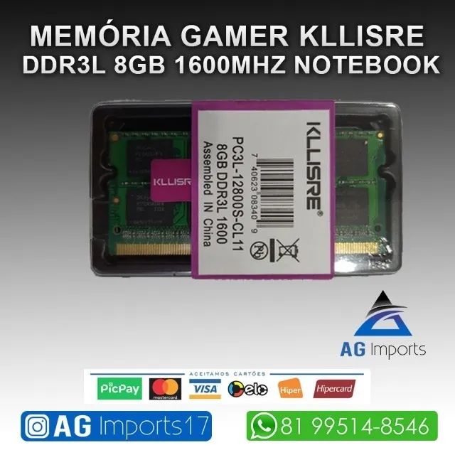 Memória DDR3L Notebook 8GB 1600mhz - Kllisre - Original - Novo - Foto 2