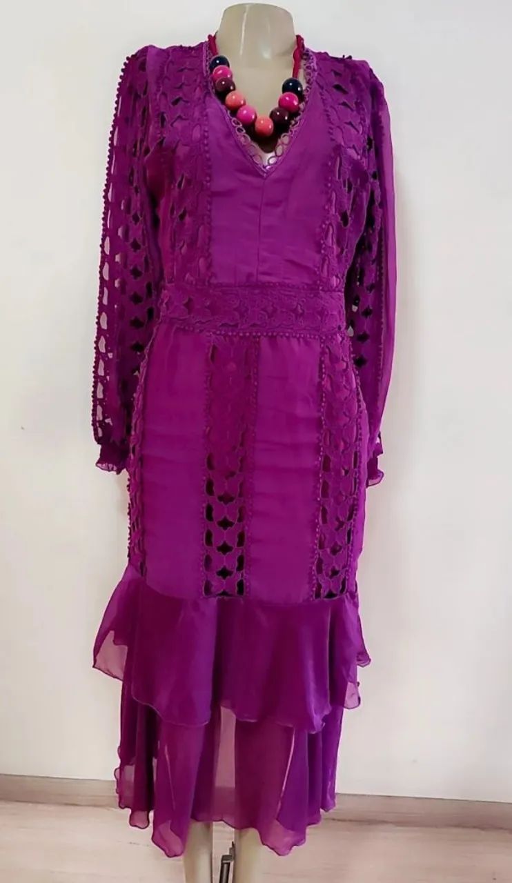 Vestido midi roxo 