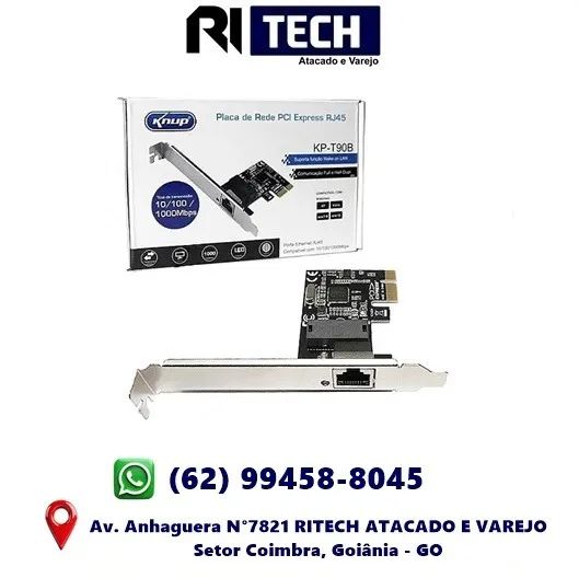 Placa De Rede Knup Kp-t90b, Pci-e 10/100/1000 Rj45