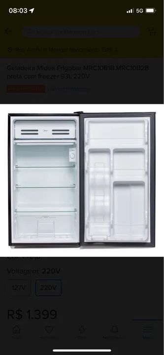 Geladeira Midea Frigobar 110 Litros - Nova na Caixa com NF - Foto 6