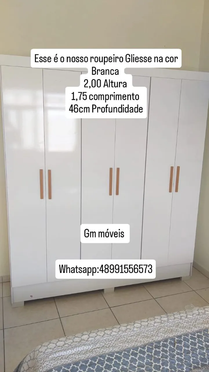Roupeiro Gliesse Branco 6 Portas