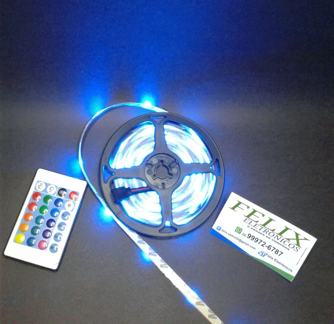Fita Led colorida 5 metros, completa com fonte + controle - Foto 5