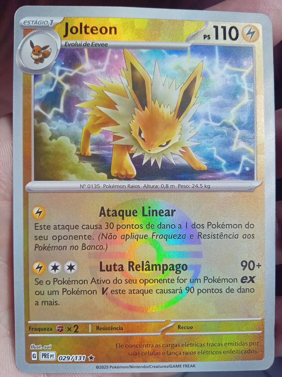 Carta Pokémon tcg Jolteon foil pokeball - 029/131