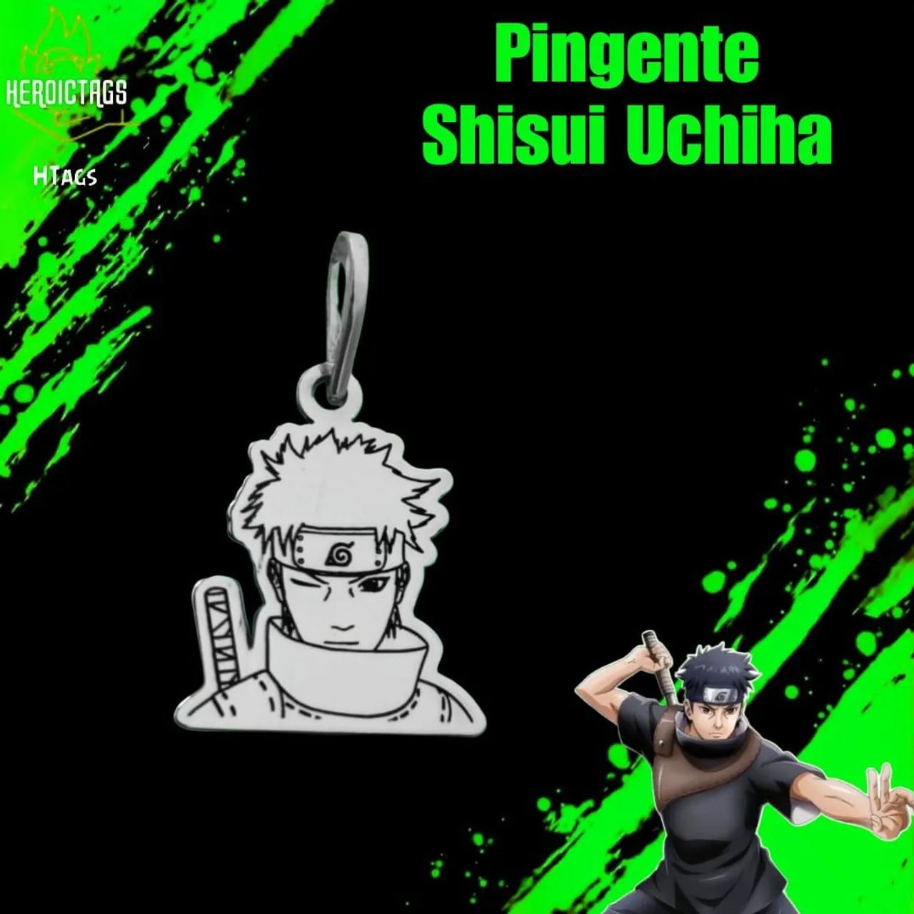 Pingente de Prata Shisui Uchiha - Naruto Shippuden 