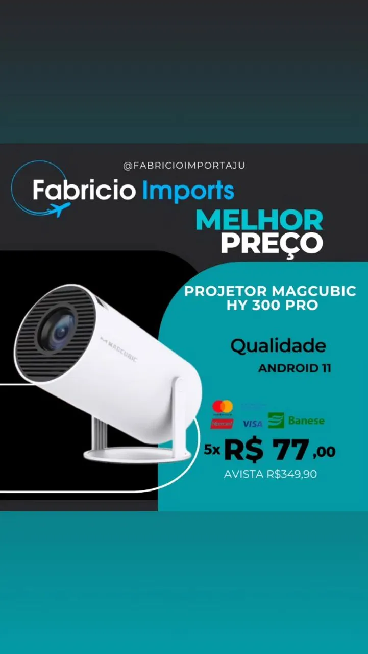 Projetor Magcubic HY 300 Pro - Android 11 - Novo