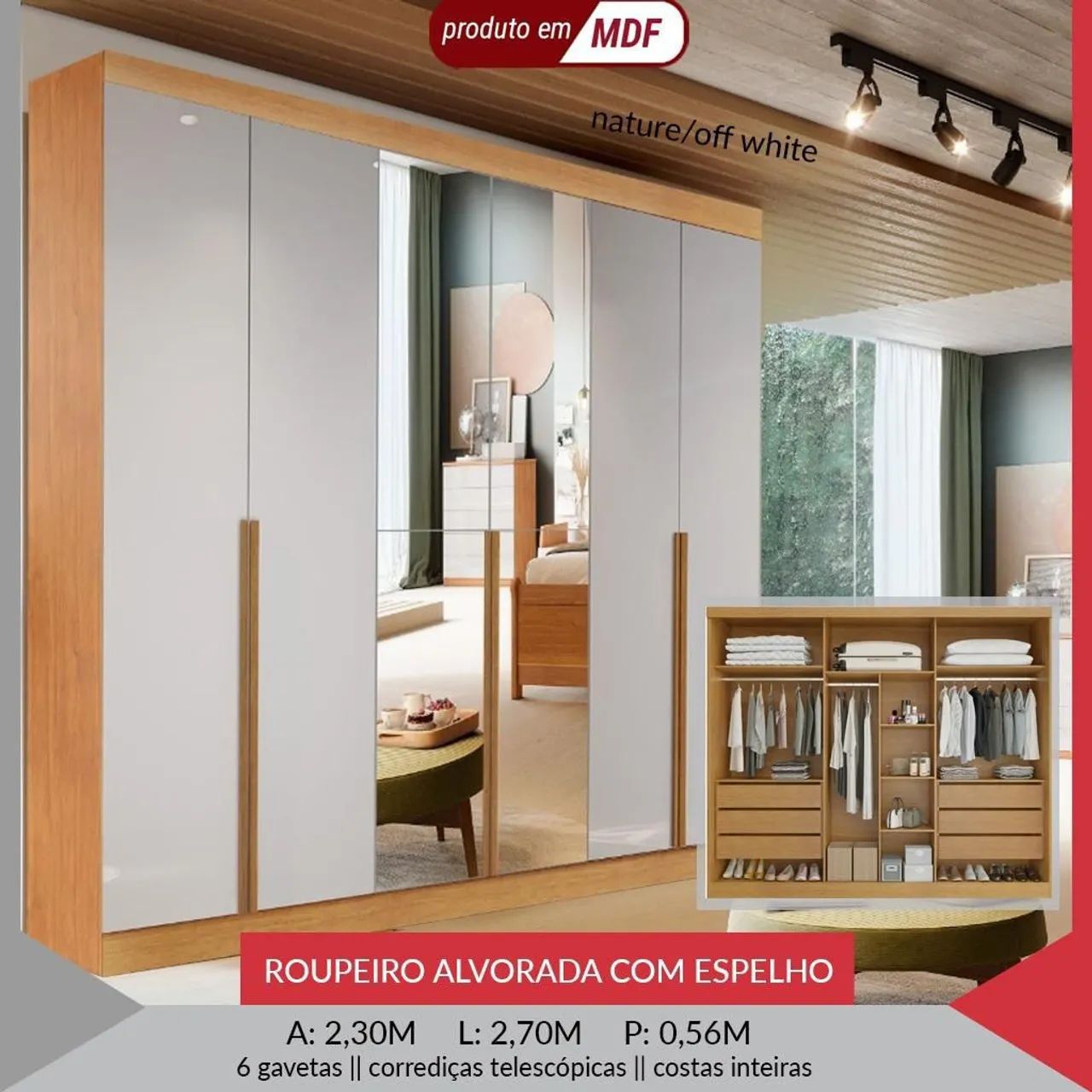 Guarda roupa casal porta de abrir  - Foto 2
