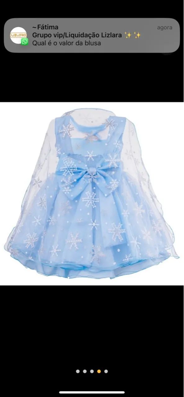 Vestido Infantil Frozen Elsa - Festa Luxo 