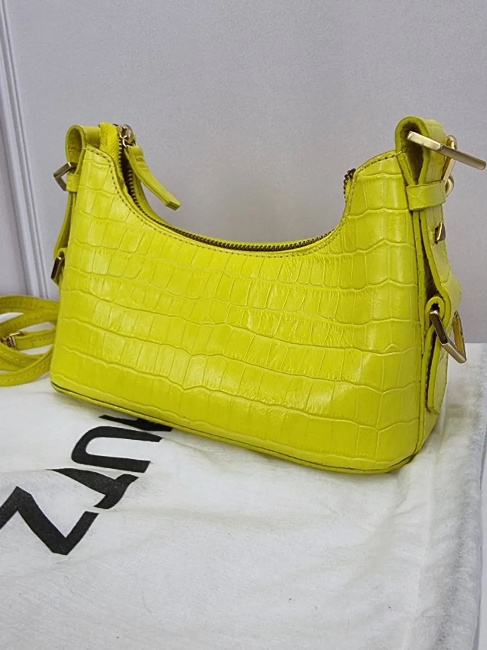 Bolsa Schutz Couro Croco Original Lima - Foto 4