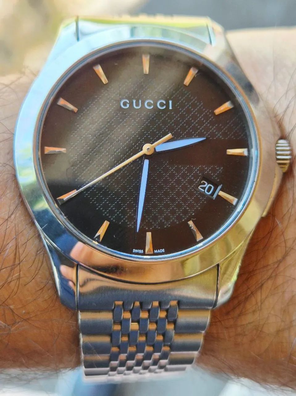 Relógio Gucci swiss 126.4 original aço inox com caixa e certificado - Foto 3