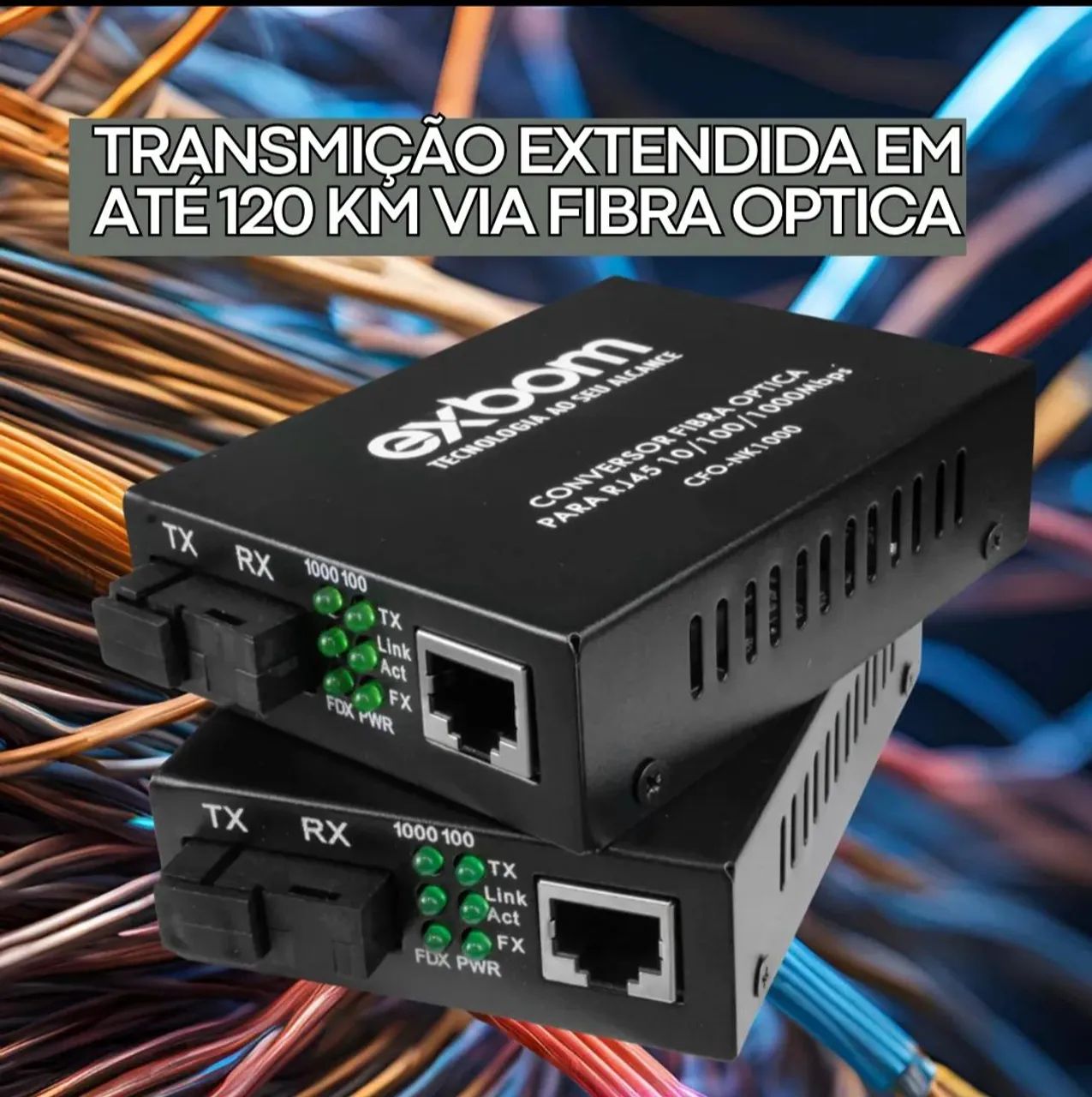 Converson de fibra óptica Gigabit par AB 1000mbps para rede internet rj45 até 20km - Foto 4