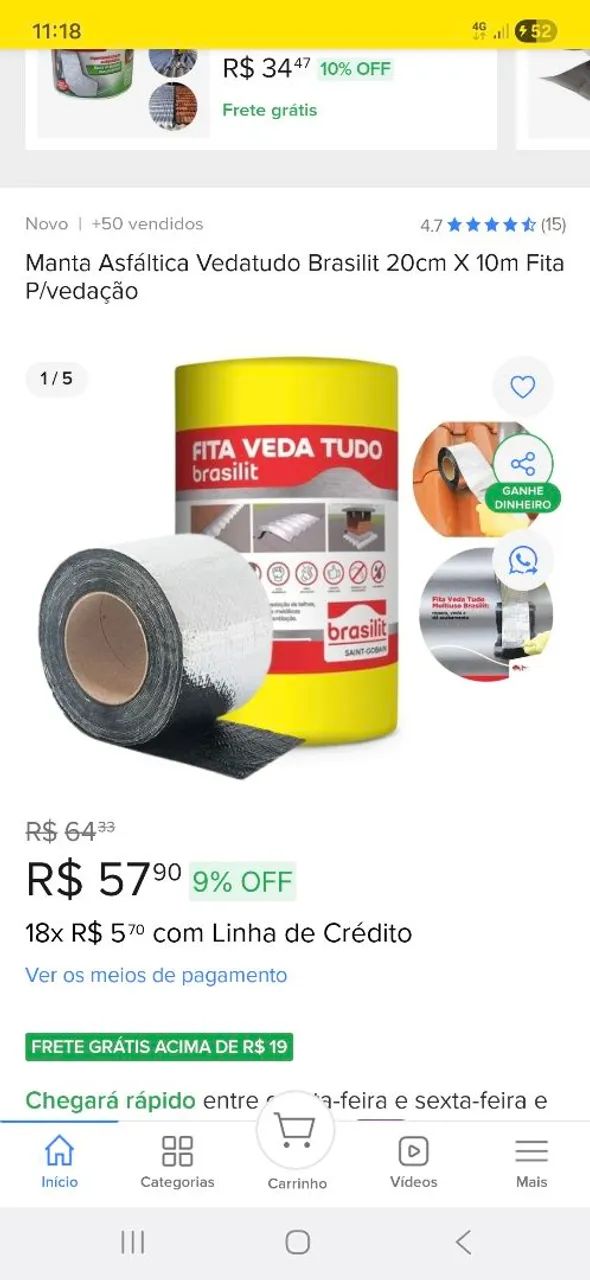 fita veda tudo brasilit 20 cm x 10 metros