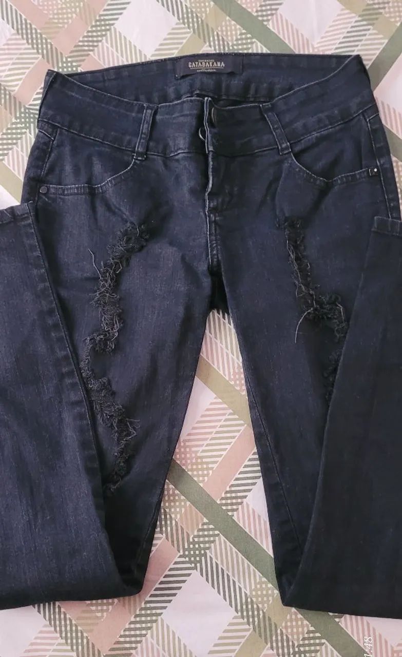 Calça jeans preta  - Foto 2