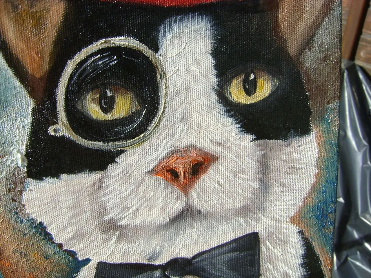 Pintura em tela de gatos - Feito a mão - Foto 5