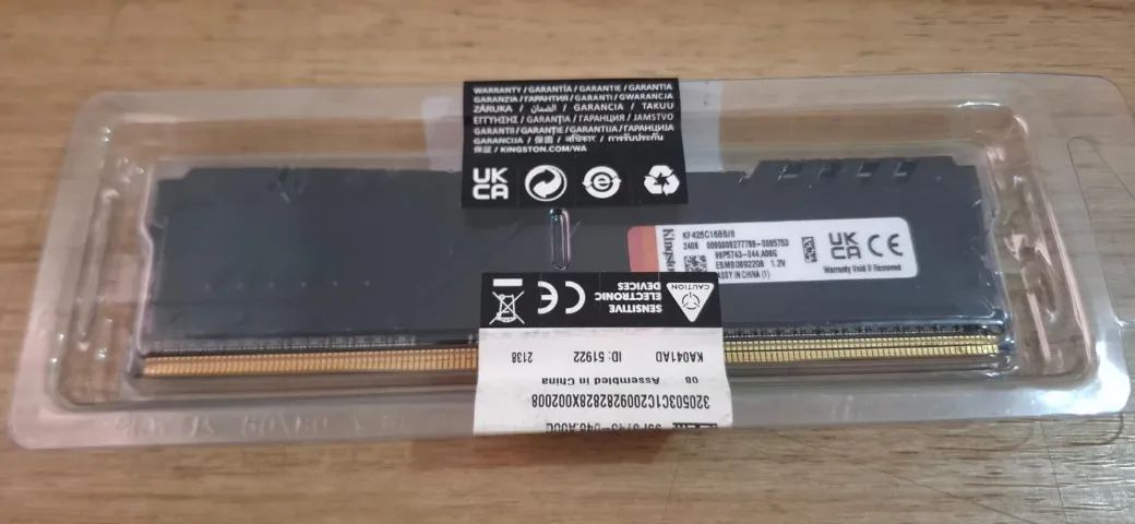 Memória DDR4 Kingston Fury Beast 8GB Nova - Lacrada - Original! - Foto 2