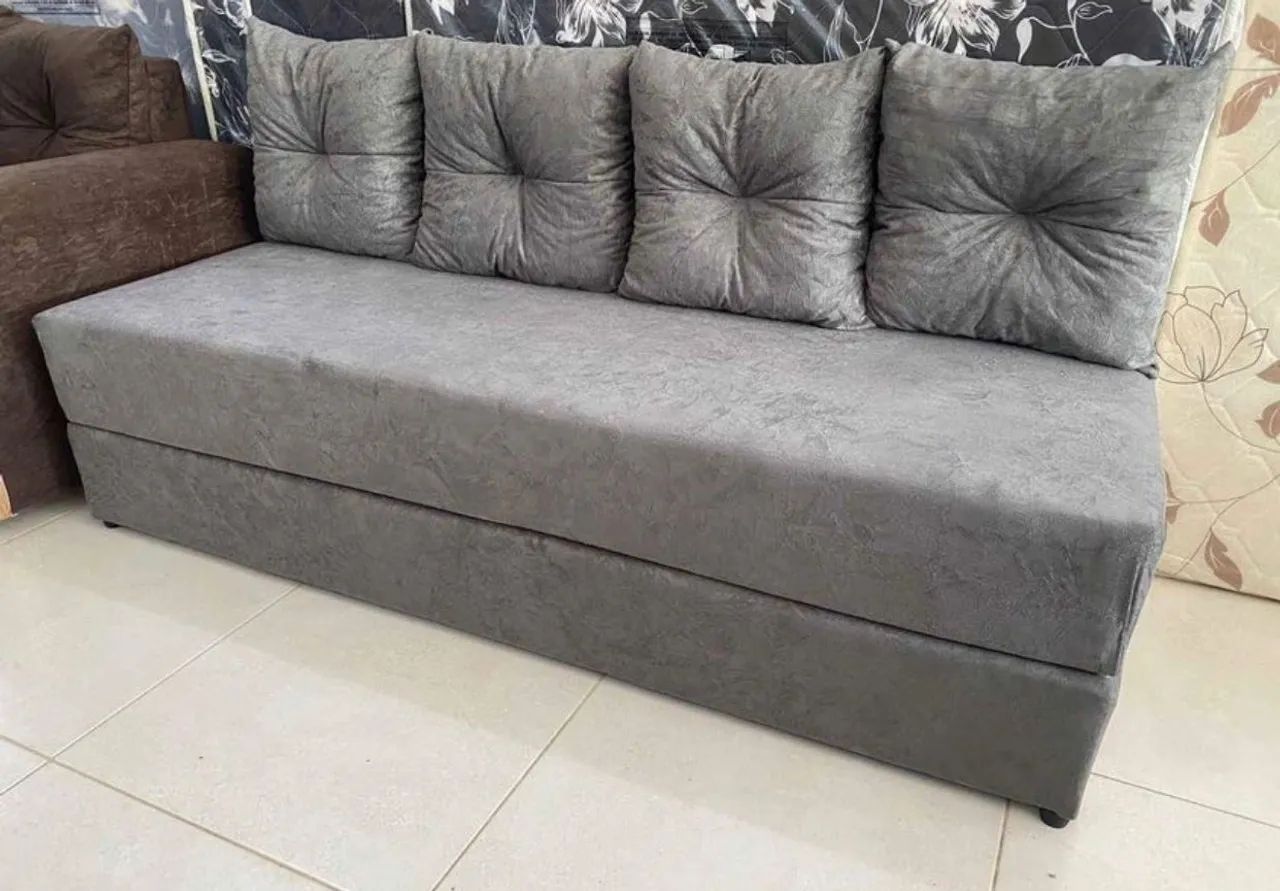 SOFÁ CAMA NOVOS COM 4 ALMOFADAS - Foto 4