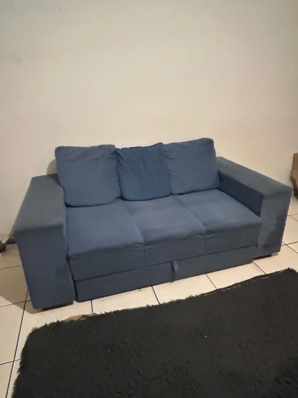 Sofá Retrátil 3 Lugares 1,85 Azul - Foto 3