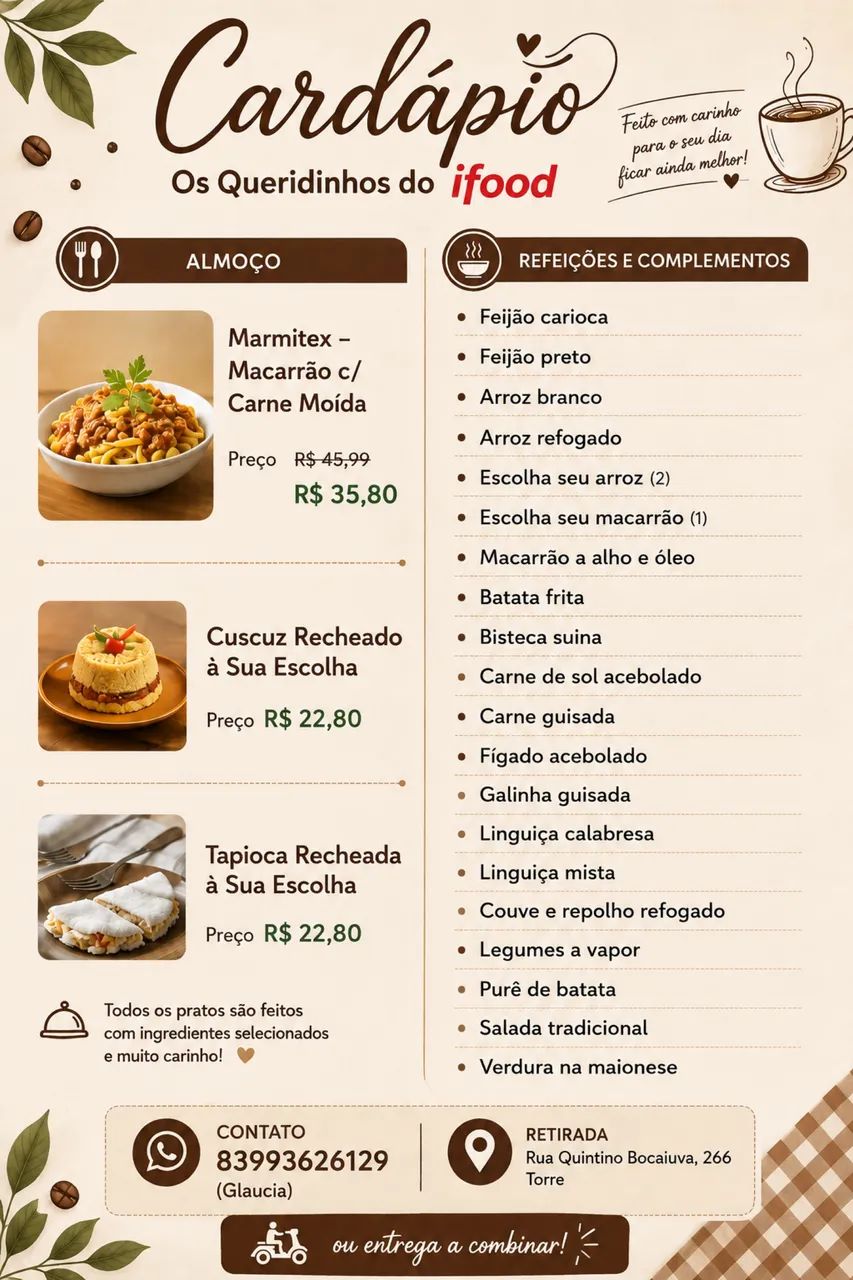 Quentinha/ marmita/ almoço 
