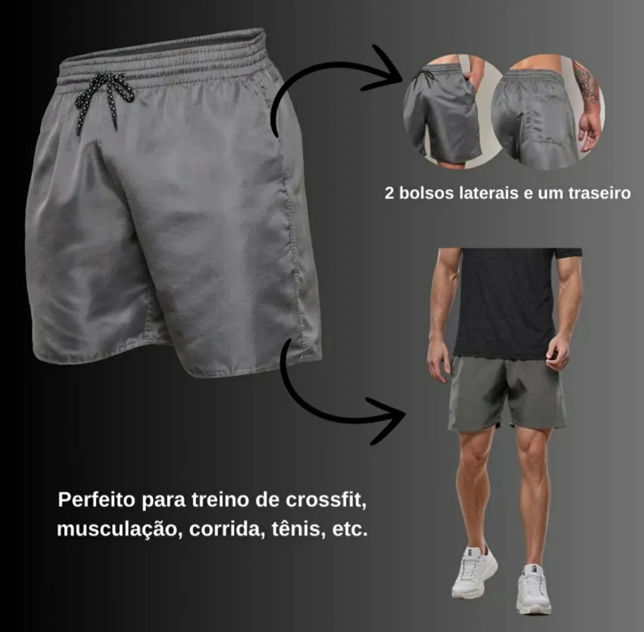 Bermuda short tactel praia academia tamanho G - Foto 2