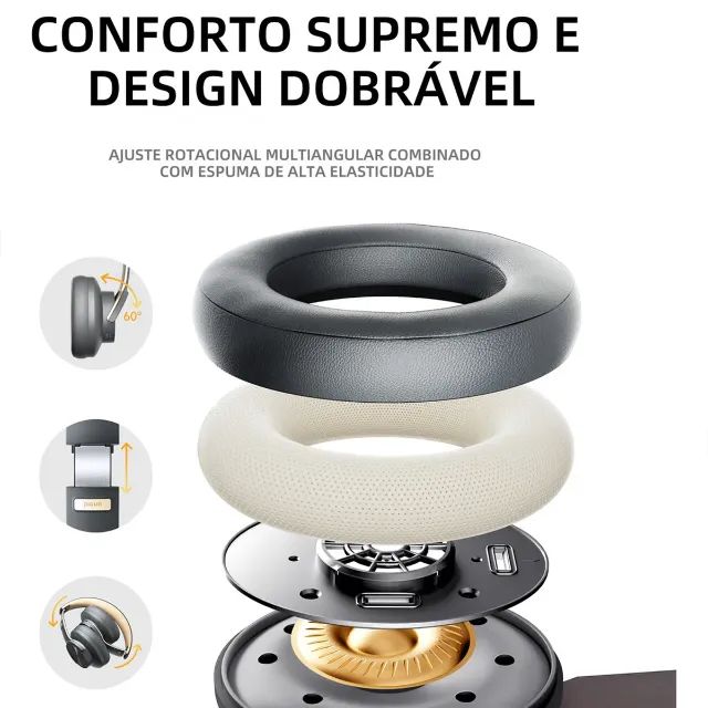 Fone de Ouvido Bluetooth Picun B8 | Over-Ear | 120 horas | 1000 mAh -Entrega Grátis- - Foto 3