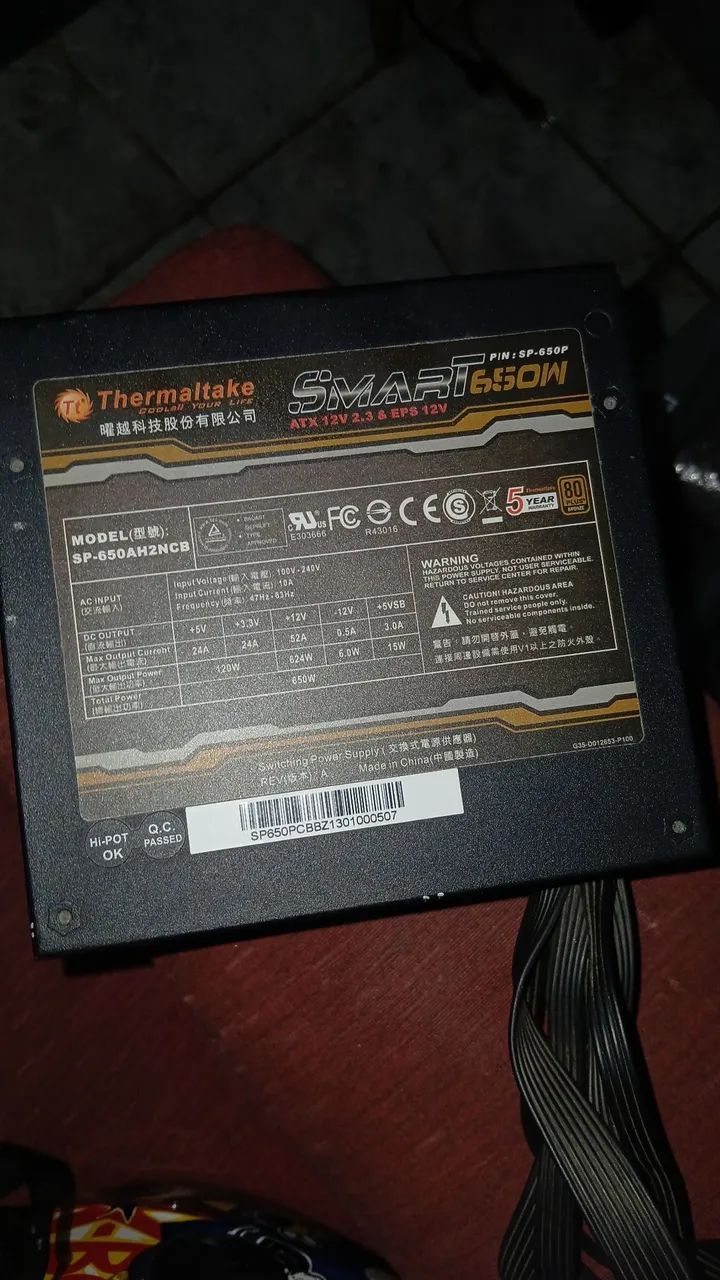 FONTE THERMALTAKE 650W 80plus - Foto 2