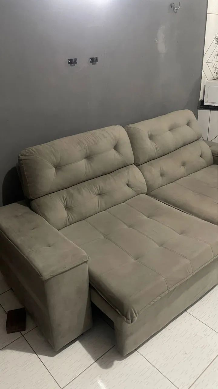 SOFÁ RETRÁTIL INCLINÁVEL CINZA - Foto 3