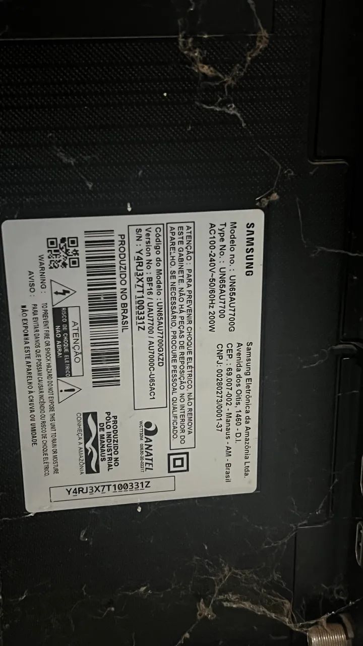 TV SAMSUNG 65 polegadas DISPLAY QUEIMADO