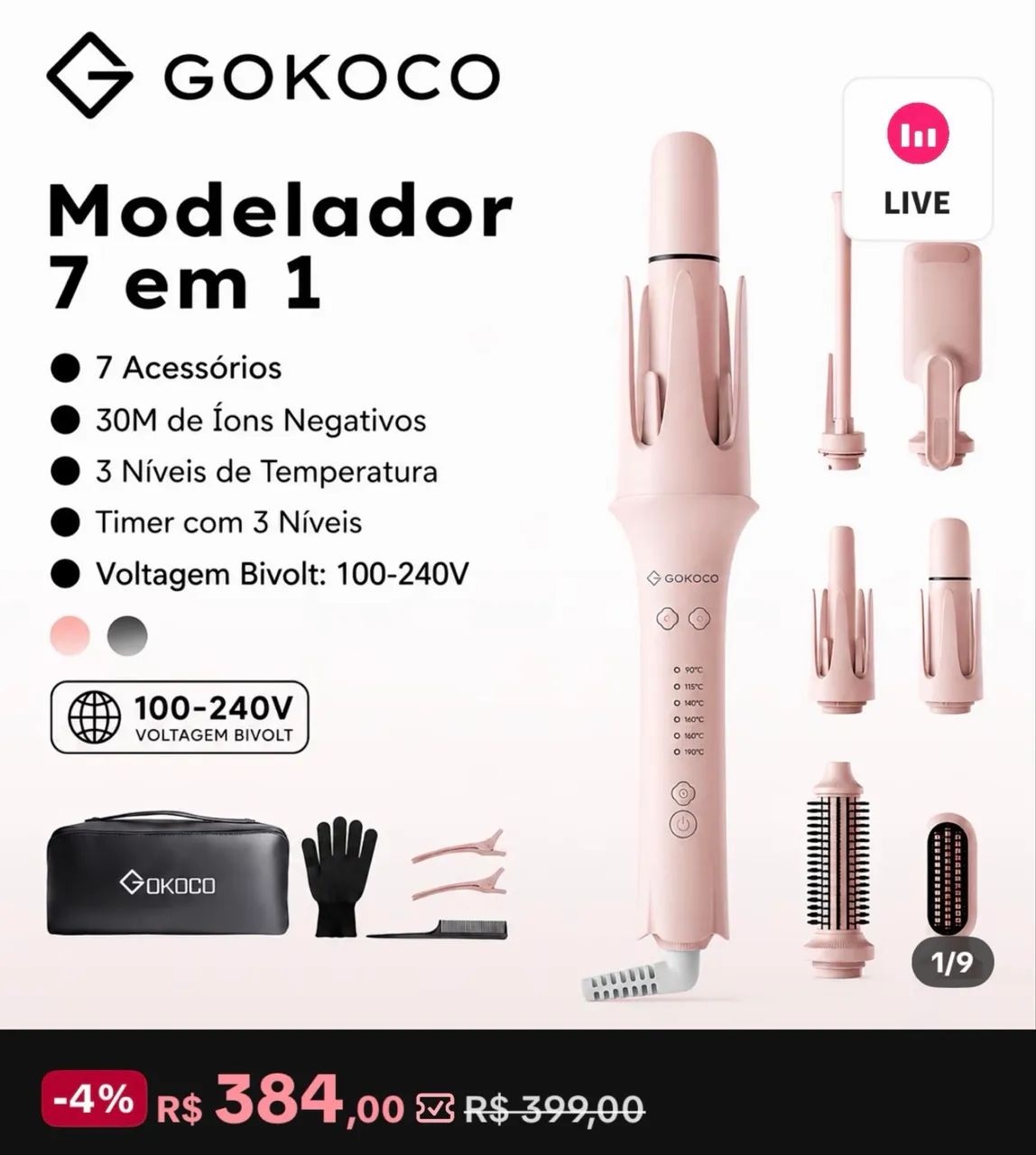 Escova de cabelo 7 em 1