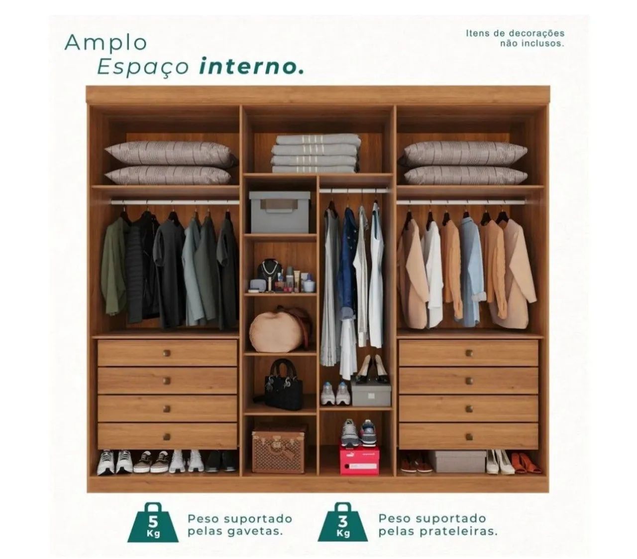 Guarda Roupa Itália MDF! Pronta Entrega! - Foto 2
