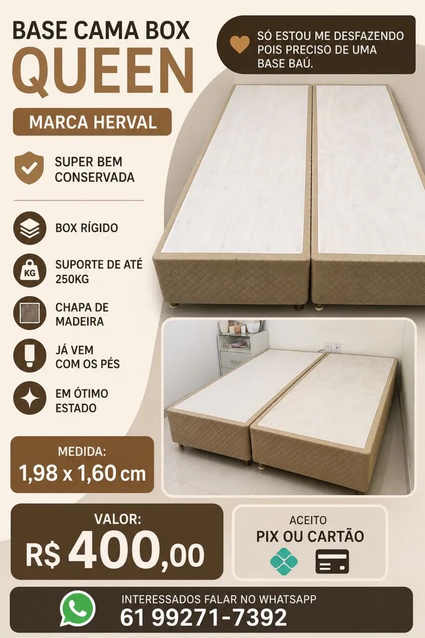 Base de cama box Queen