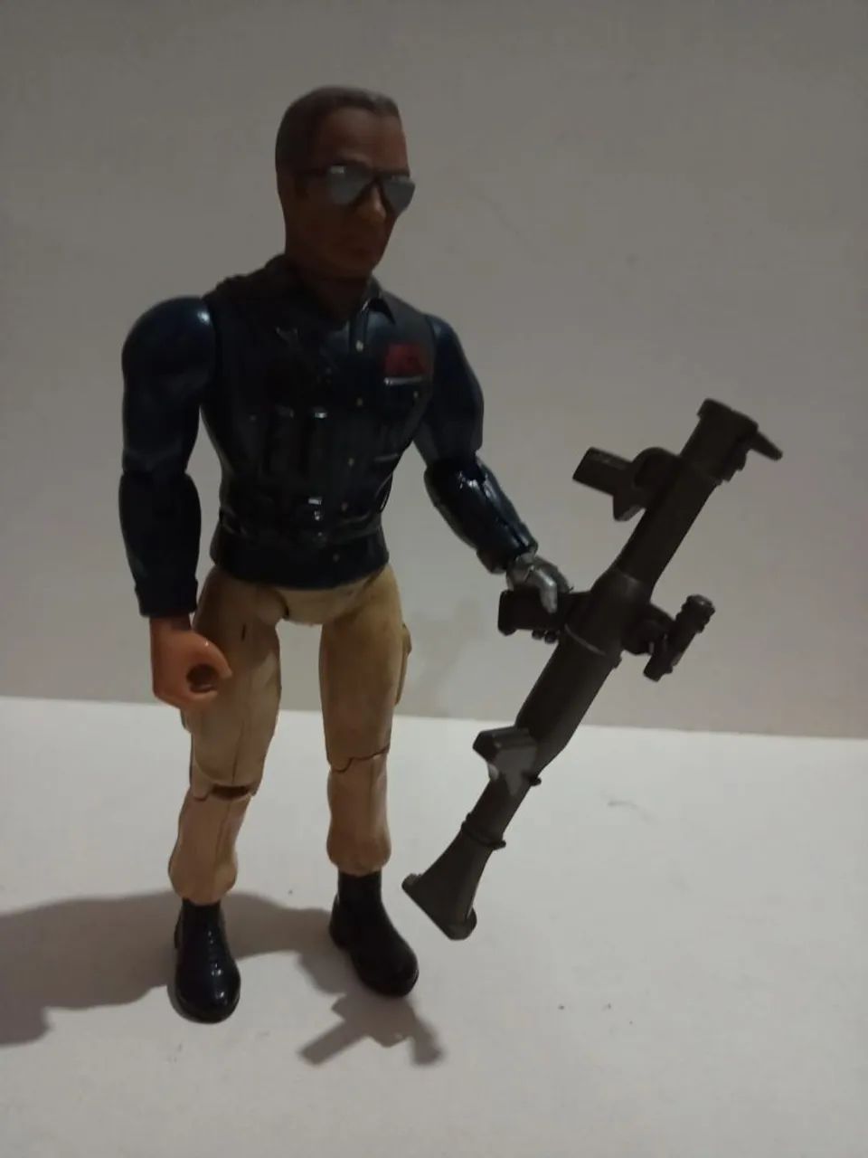 Antigo Boneco General warhawk Rambo Glasslite 