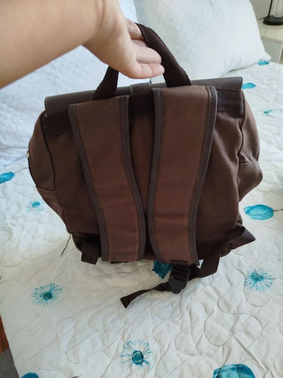 Mochila Napa com Couro Marrom<br>R$150,00