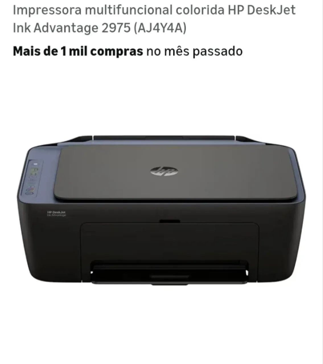 Impressora Multifuncional colorida HP DeskJet Ink Advantage 2975