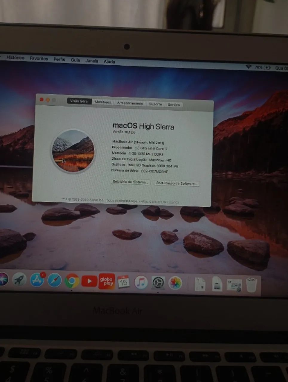Macbook Air, modelo A1370, ano 2011 - Notebooks - Nova Vista, Belo