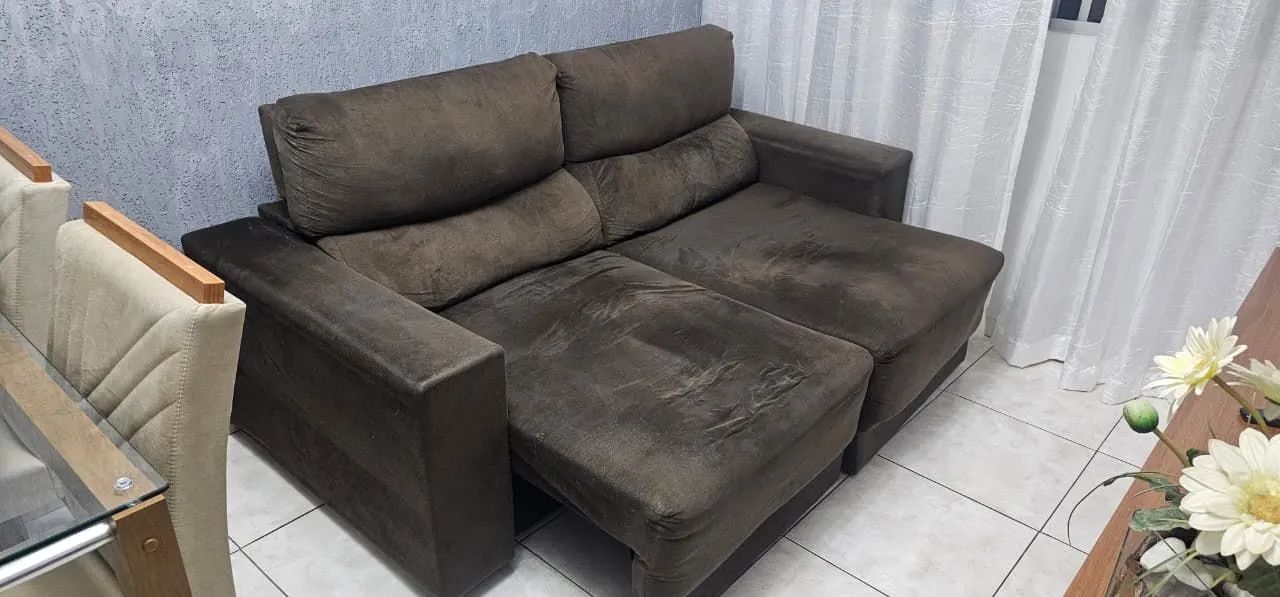 Sofá Retrátil Marrom - Foto 2