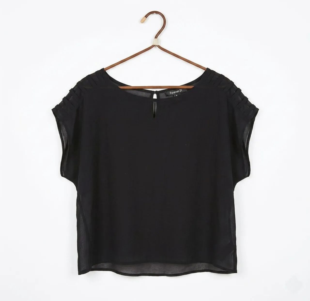 Blusa preta de tule - Forever 21