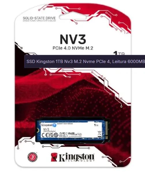 SSD Kingston 1TB usado, funcionando perfeitamente e em ótimo estado de conservação - Foto 3