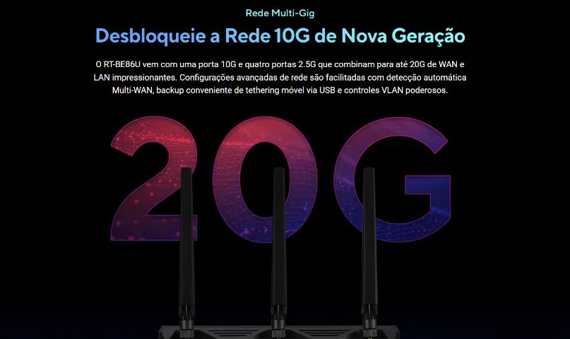 Roteador ASUS com WiFi 7 RT-BE86U - Foto 6